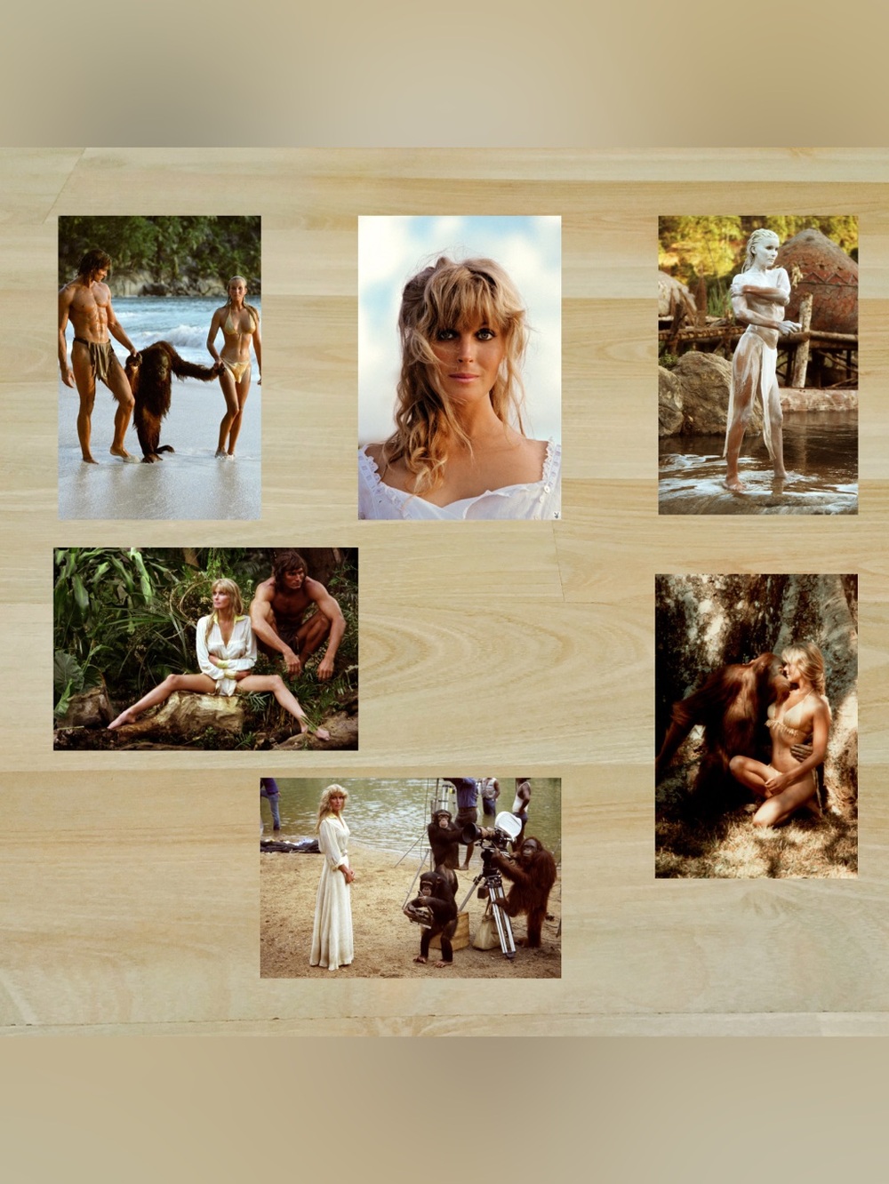 1981 Bo Derek & Miles O'Keeffe 6pc Tarzan the Ape Man Movie 4x6 Photo Set